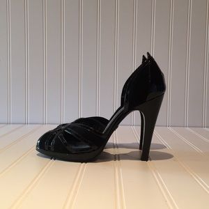 Salvatore Ferragamo Patent Leather & Suede Heels